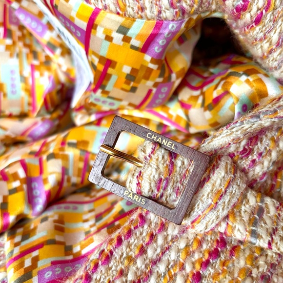 CHANEL ❌SOLD❌2001 LESAGE PINK TWEED JACKET VIVRANT COCO SILK LINING NEW - Picture 6 of 12